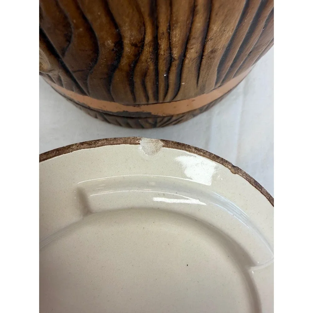 Set of 3 Vintage MCM Treasure Craft‎ Ceramic Canister Barrel Cookies Coffee Tea